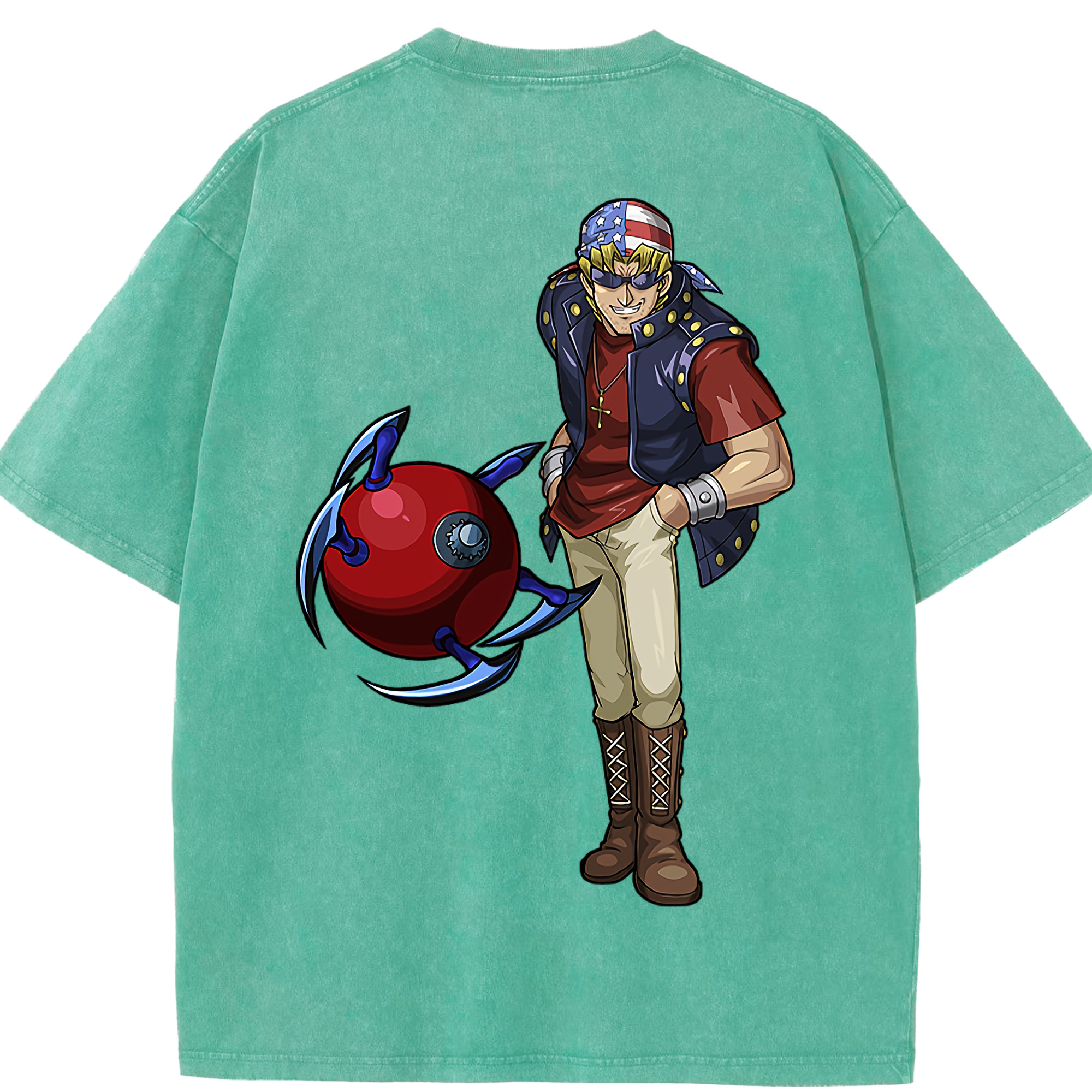 （画像用） 遊☆戯☆王 Yu-Gi-Oh! 綿100% ヴィンテージ風 半袖Tシャツ（背面プリント）